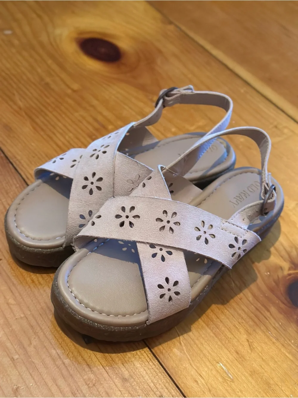Girls' Flower-Cut Slingback Sandals